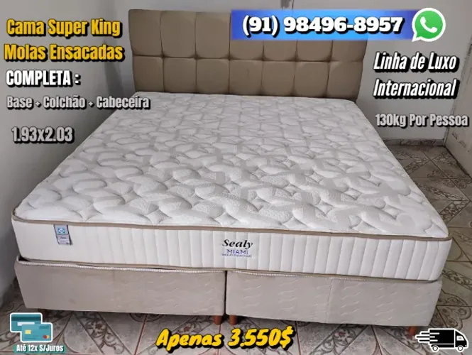 CAMA SUPER KING DE LUXO LINHA INTERNACIONAL 