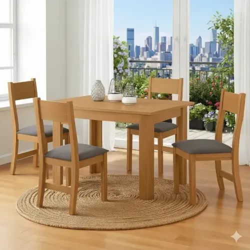 Mesa de jantar PALACE 4 cadeiras Brisa Grafite