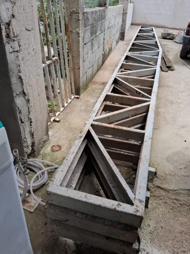 Treliça De Ferro Perfil U Enrijecido (Perfil C) #13 Para Telhado 6m