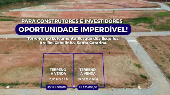 Terreno com 372m² - Areião, Canelinha/SC