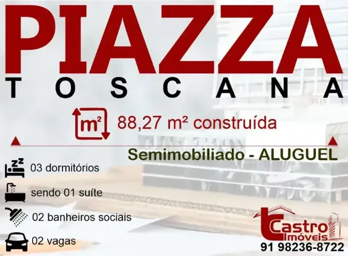 Alugo apto de 3/4 com 02 vagas no Residencial PIAZZA TOSCANA. W012