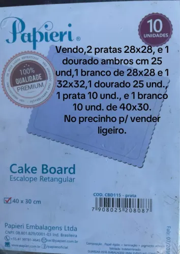 CAKE BOARD para bolos. 20,00 CADA PCT.
