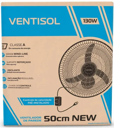 Ventilador de parede 50 cm. Novo de fábrica 