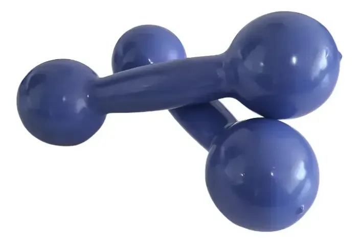 Par Halter 4kg Bola Emborrachado Academia Musculação