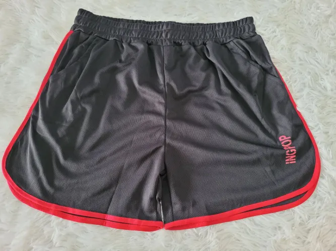 shorts esportivo de poliéster em estilo "dry fit" novo tamanho G com regulagem na cintura