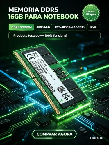 Memória SK Hynix DDR5 SODIMM 16GB ? 4800MHz ? Notebook