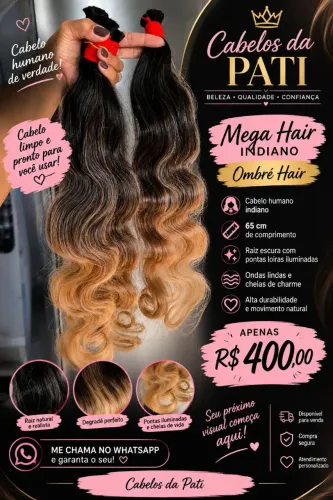 Cabelo ombré hair 65 cm