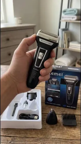 Aparador Kemei KM-6558 3 em 1 Novo | Barba, Cabelo e Nariz | Recarregável
