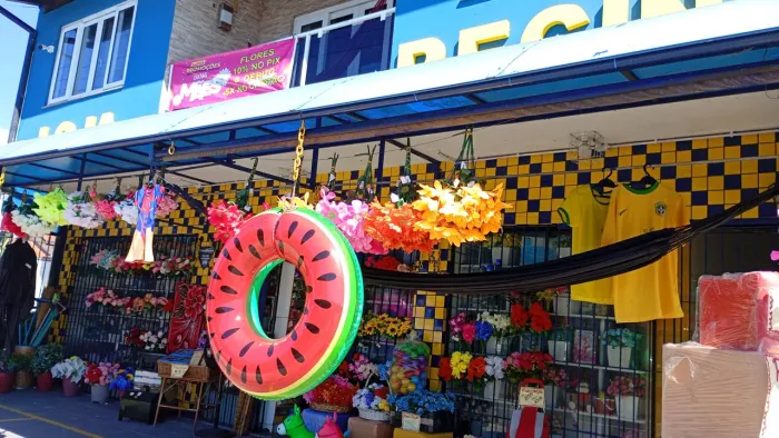 Ponto de loja com as mercadorias 