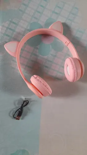 Fone gatinho com led