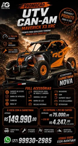 UTV Can-Am Maverick X3 XRC Com Carretinha nova, revisado e pronto pra uso