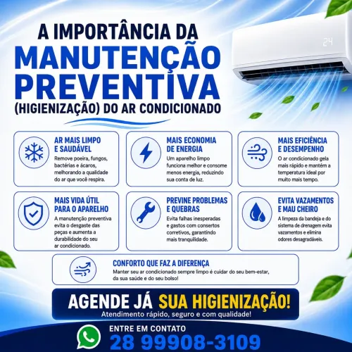 Manutenção Preventiva (HIGIENIZAÇÃO) de Ar Condicionado