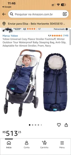 Saco de dormir carrinho bebê para frio 