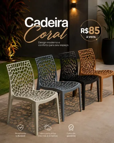 Cadeiras elegantes para ambiente casa