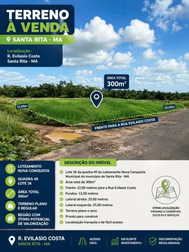 Terreno Santa Rita- 300m² - 10k