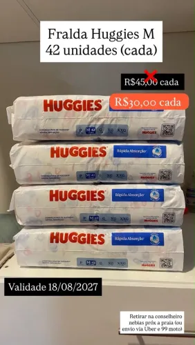 Fralda Huggies tamanho M 
