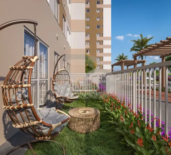 Flor de Lótus Mais Viver: Apt Térreos com Jardim Privativo e 2/4 na Aruana