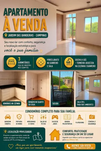 Apartamento 3 Dorms, Sala 2 ambientes em L