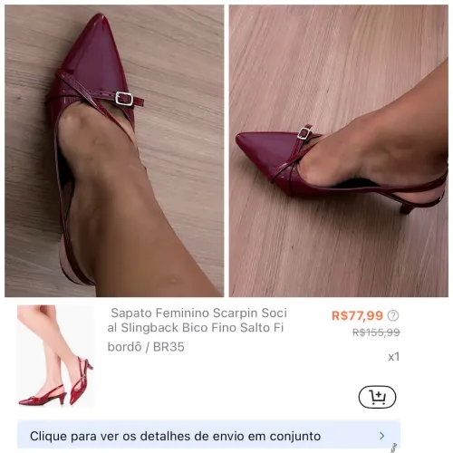 Sapato Scarpin Bordô Novo