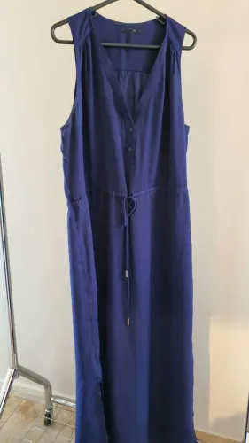 Vestido longo casual azul marinho - Cantão