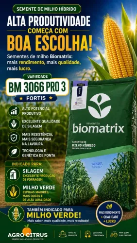 Semente de milho Biomatrix BM3066 PRO3 saco com 19.9kg