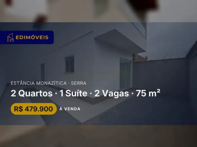 Casa 2 quartos em Estância Monazítica, perto da praia e com 2 vagas