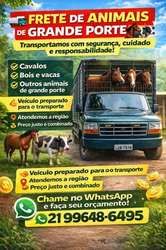 Fretes de  animais de grande porte 