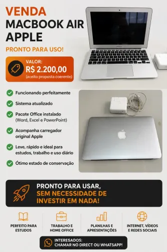 MACBOOK AIR APPLE - PRONTO PARA USO