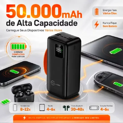 Powerbank portátil 50000mah turbo 22.5w PD.