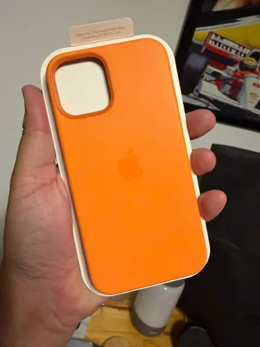 Capa original Apple IPhone 12 e 12 pro laranja