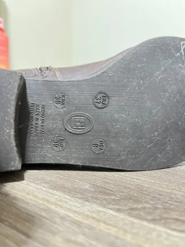 Bota Feminina Marrom Cano Alto Dobrável Tamanho 37