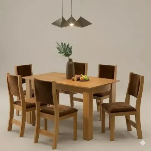 Mesa de Jantar com Cadeiras Sol Na Cor Bombom - A Pronta Entrega