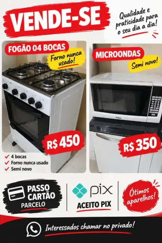 Vendo fogão e microondas