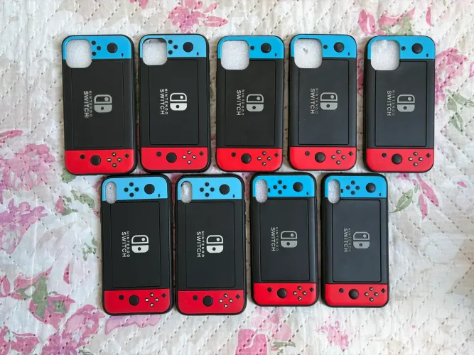 Lote de 9 capas protetoras Tema Nintendo Switch iPhone 11 12 Pro XR XS X