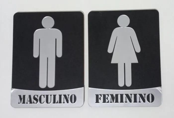 Placas para portas de banheiros