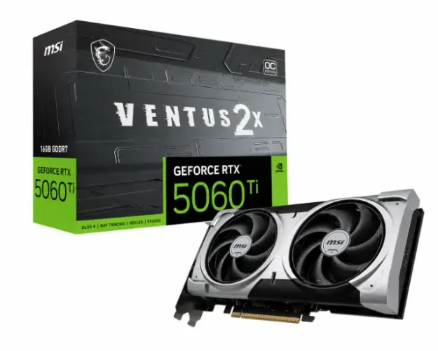MSI RTX 5060 Ti 16GB Ventus 2X OC GDDR7 Placa de Vídeo NVIDIA - Nova