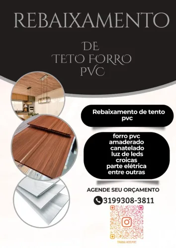 Rebaixamento de teto PVC 