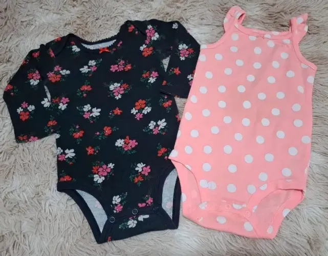 Body Carter's Manga longa ou alcinha. Menina. 12 meses