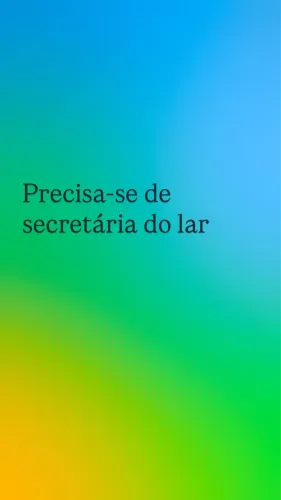 Vaga Secretária do lar meio período