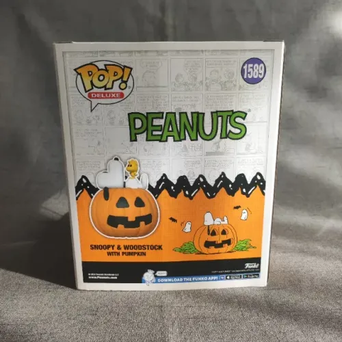caixa Funko Deluxe 1589 Snoopy & Woodstock with Pumpkin sem blister
