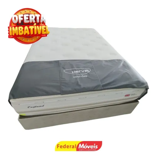 Cama Box Casal Herval 1,38m e Base Padrão - Oferta!!!