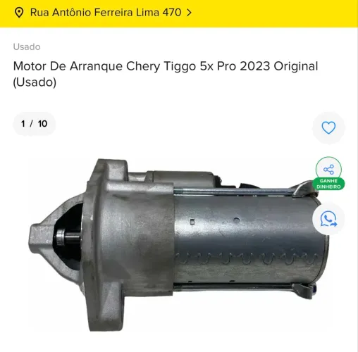 MOTOR DE ARRANQUE CHERY TIGGO 5x PRO 2023 
