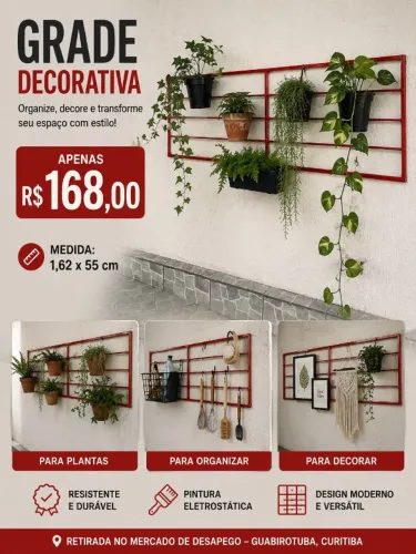 GRADE DECORATIVA DE METAL - VERSÁTIL E FUNCIONAL