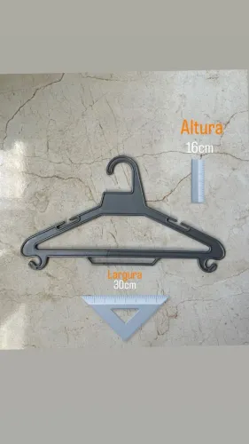 Cabide plastico cinza muito resistente adulto 