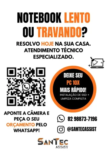 Formatação e manutenção de Notebooks e PCs.