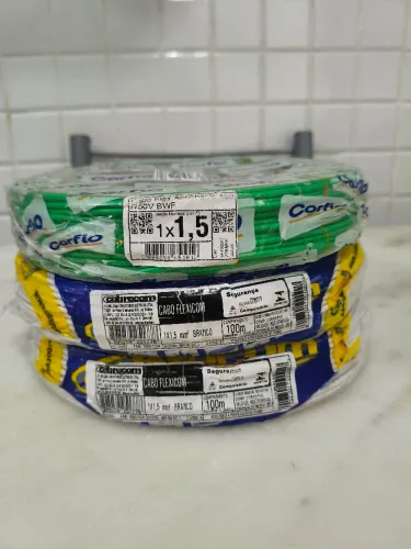 Cabo / Fio Flexível 1,5mm² 750V 100 metros  novo zero 