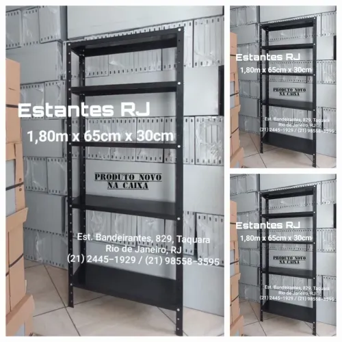 Estante de Aço Cor Preta 5 Prateleiras (Nova na Caixa)