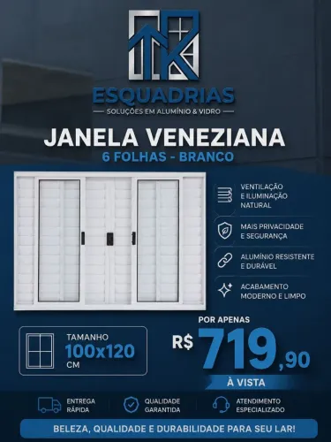 Janela com Veneziana 100x120
