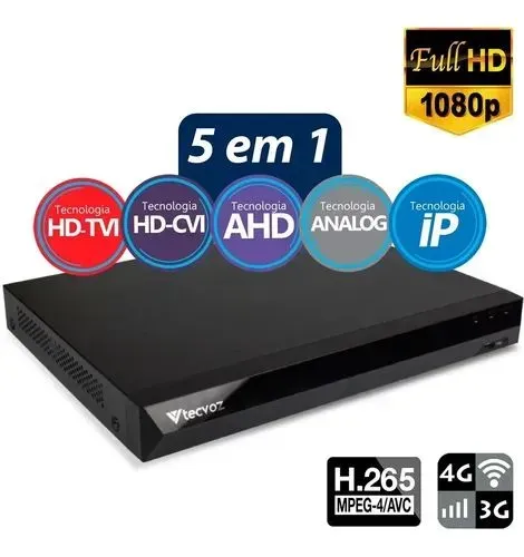 DVR tec voz de 16 canais full 