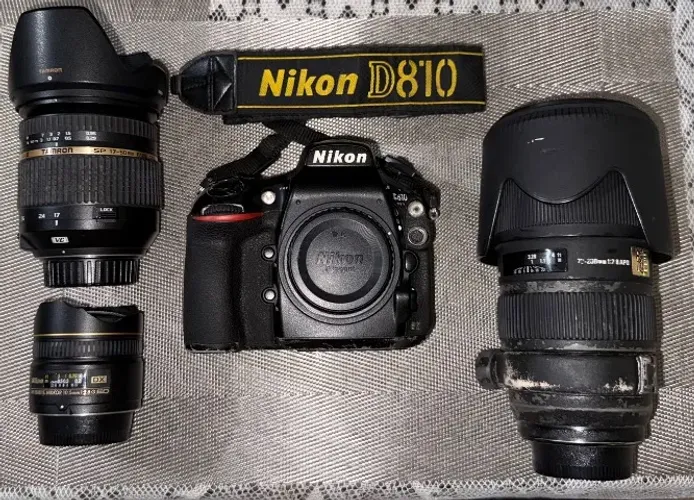 Kit Nikon D810 + Lentes 70-200 2.8 / Tamron 17-50mm 2.8 / Nikon 10.5mm 2.8